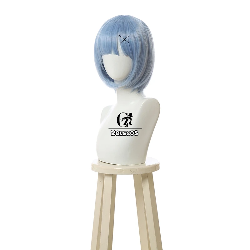 Парик для косплея ролекоса Re Zero Rem с эффектом Старт жизни в другом мире синий 30 см