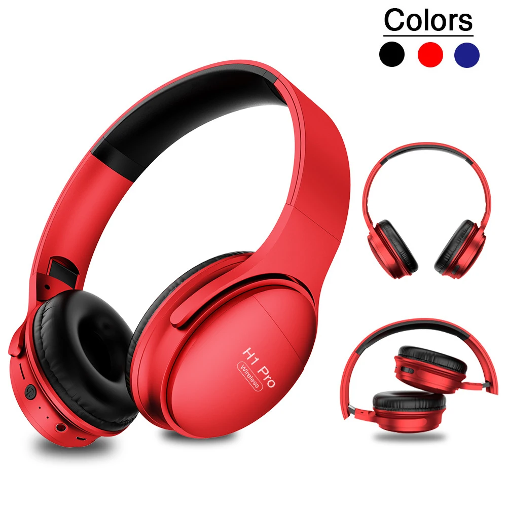 

H1 Pro Bluetooth Headphones HIFI Stereo Wireless Earphone Gaming Headsets Over-ear Noise Canceling with Mic Support TF Card