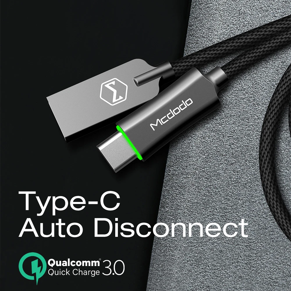 Mcdodo кабель usb type C QC3.0 для быстрой зарядки huawei Xiaomi samsung S10 9 автоматическое