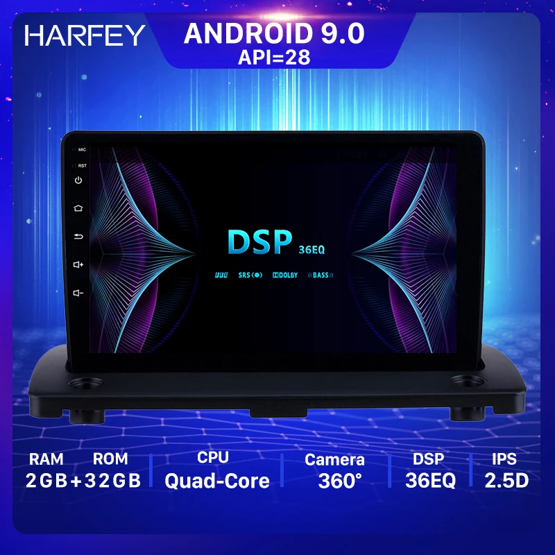 Harfey 2Din Android 9 0 GPS Navi Авто Радио стерео HD 2 + 32 ГБ для Volvo XC90 2004 2014 более высокая версия
