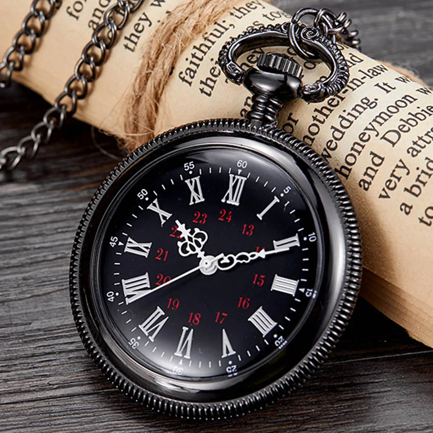 HIGH QUALITY CLOCK Ретро гравированные кварцевые карманные часы Fob цепи часы для псевдо-антиквариат для мужчин и женщин римское ожерелье с цифрами флип прямые поставки часов - Цвет: HIGH QUALITY CLOCK