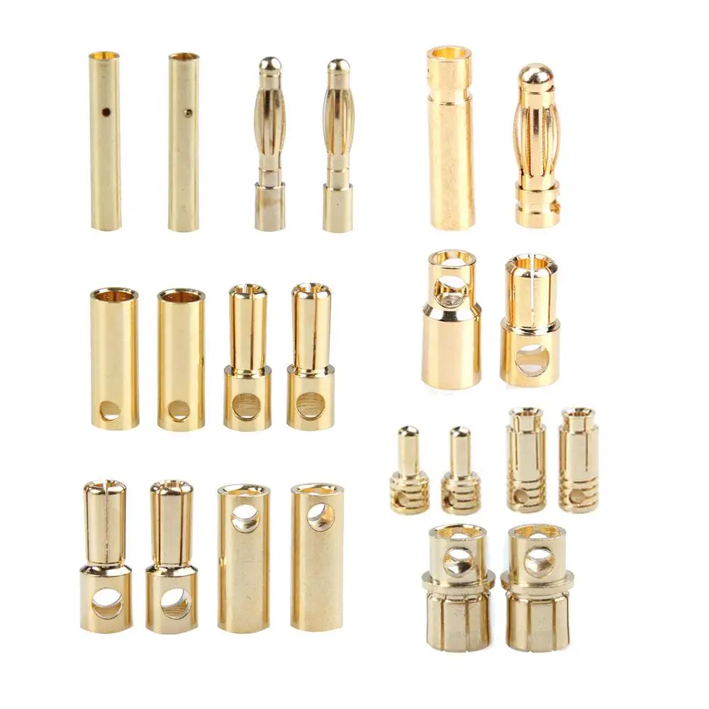 

20-дюймовый бесщеточный двигатель, высококачественный Банановый штекер 8,0 мм, 8 мм, позолоченный патронный разъем для аккумулятора ESC