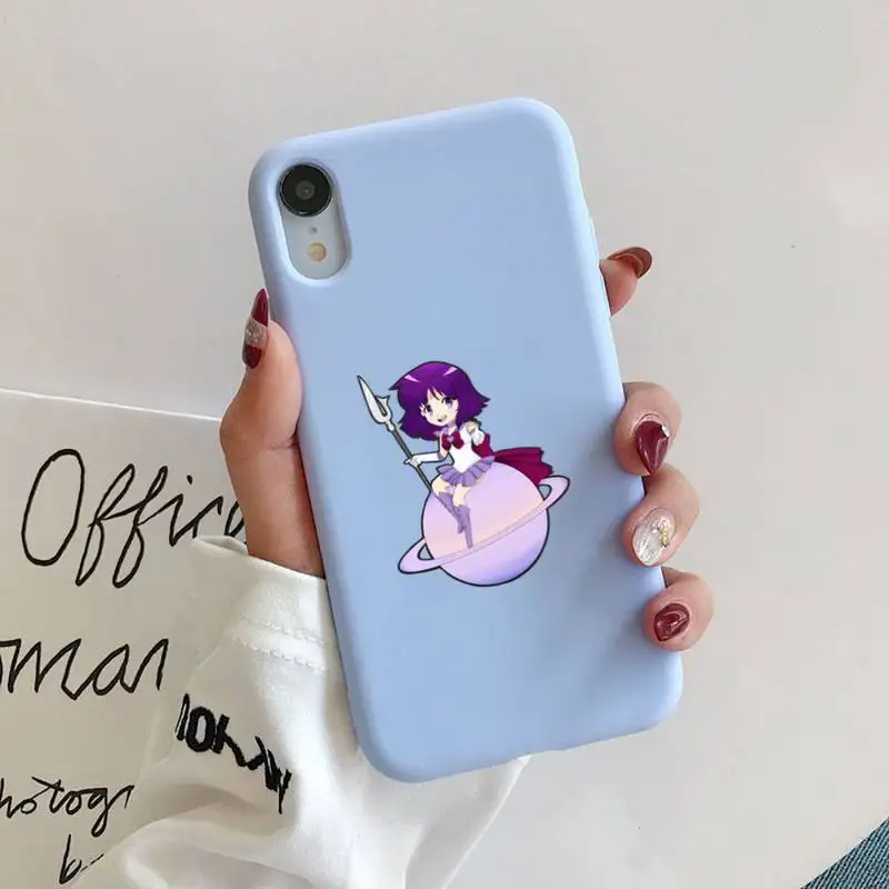 

sailor saturn Phone Case Liquid Silicone for iPhone 11 Pro Max XR XS X Soft Candy Cover for iPhone 6 6S 7 8 Plus Cases