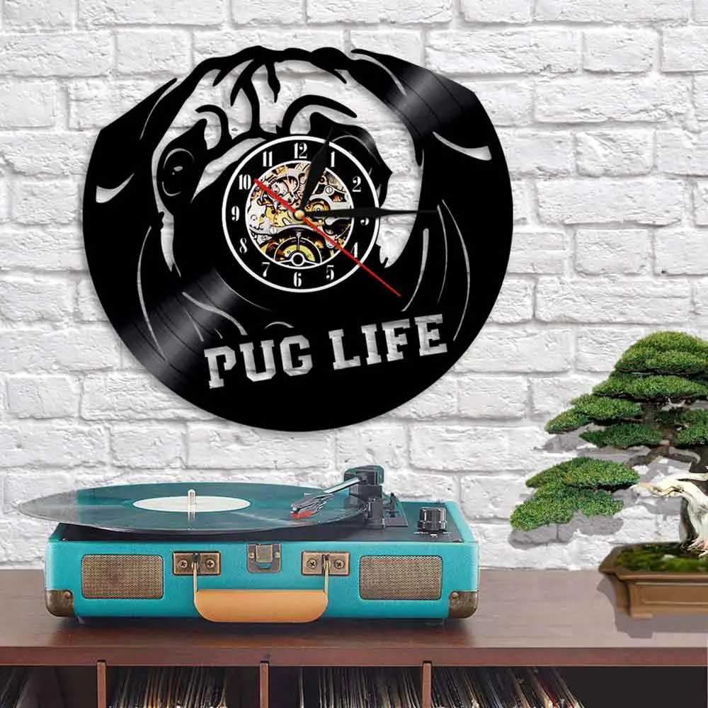 Настенные часы с рисунком щенка виниловые животными питомцев 12 дюймов записью LP