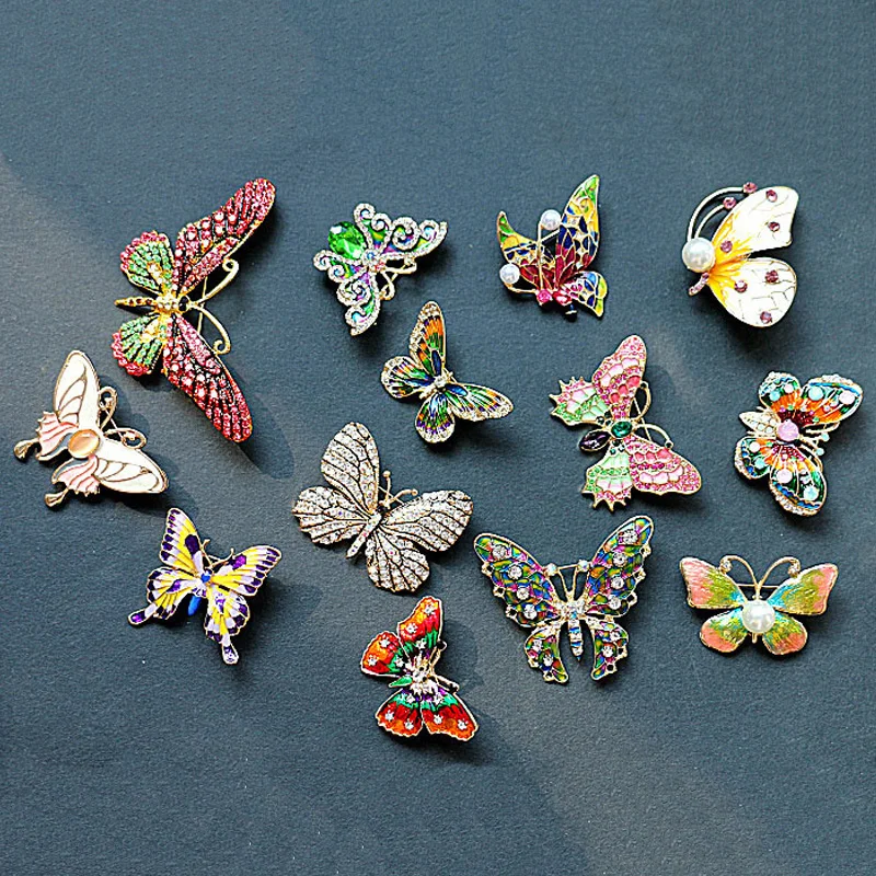

Vintage Butterfly Wings Fairy Brooches Enamel Women Female Pin Shawl Scarf Buckle