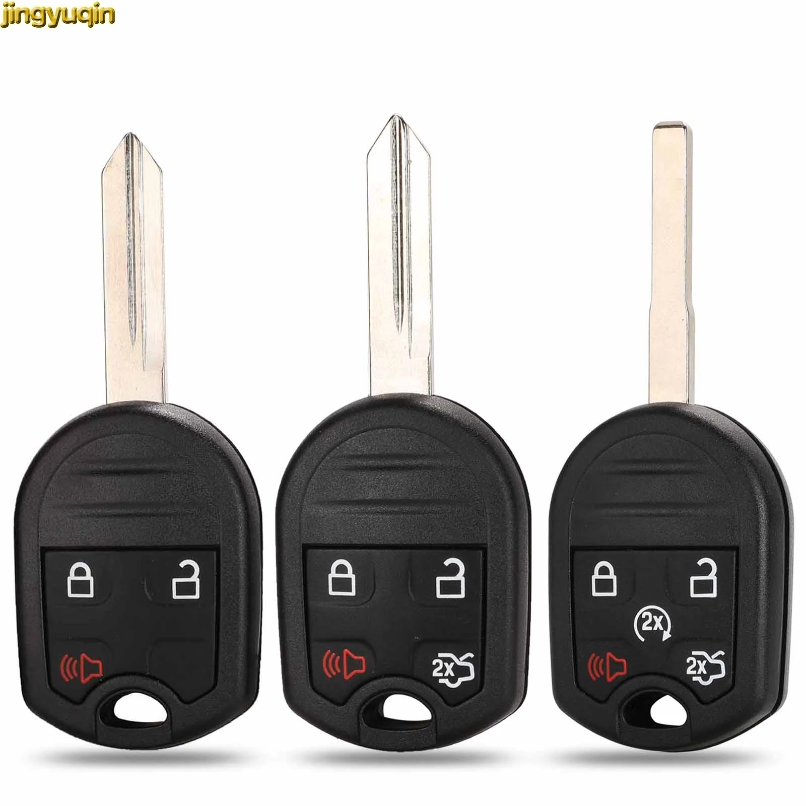 

jingyuqin 3/4/5 BTN Remote Car Key Fob Shell For Ford Edge Explorer Ranger Expedition Mustang Escape Taurus Mazda Tribute