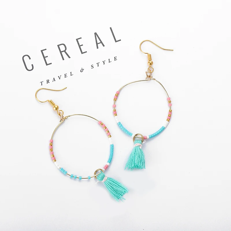 G. YCX Boho Этнические Позолоченные бисерные серьги-кольца для женщин девушек