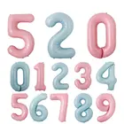 40 дюймов, Macaron, голубой, розовый, воздушные шары из фольги в виде цифр 0, 1, 2, 3, 4, 5, 6, 7, 8, 9, день рождения, Baby Shower, свадебное украшение, праздничный шар
