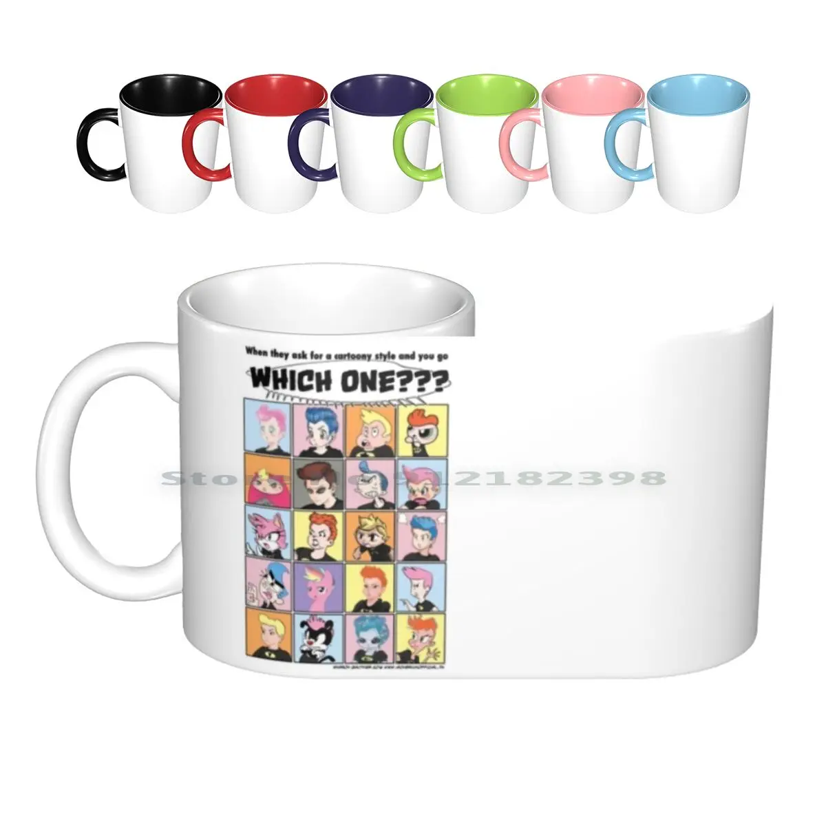 

Cartoony Styles Ceramic Mugs Coffee Cups Milk Tea Mug Manga Anime Cartoon Comic Creative Trending Vintage Gift Bottle Cup