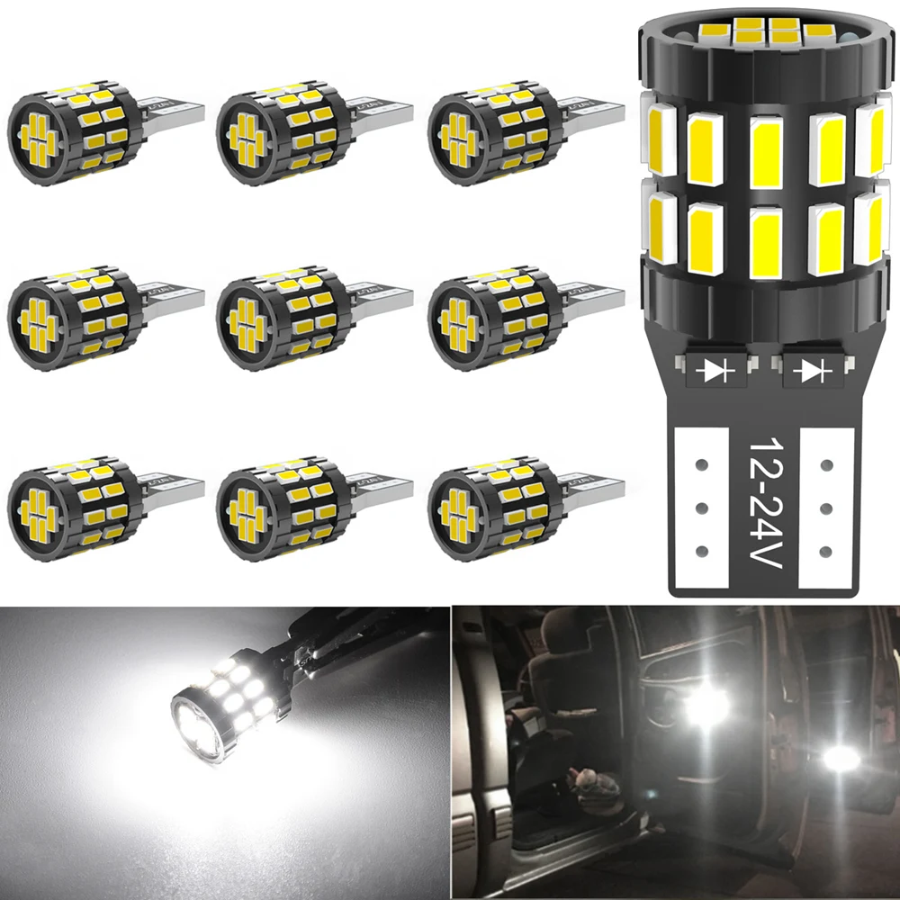 

10pcs T10 W5W Car Led Canbus Light Bulbs For BMW F20 F30 X3 X4 X5 X6 MINI Cooper F60 Interior Reading Parking Lights No Error