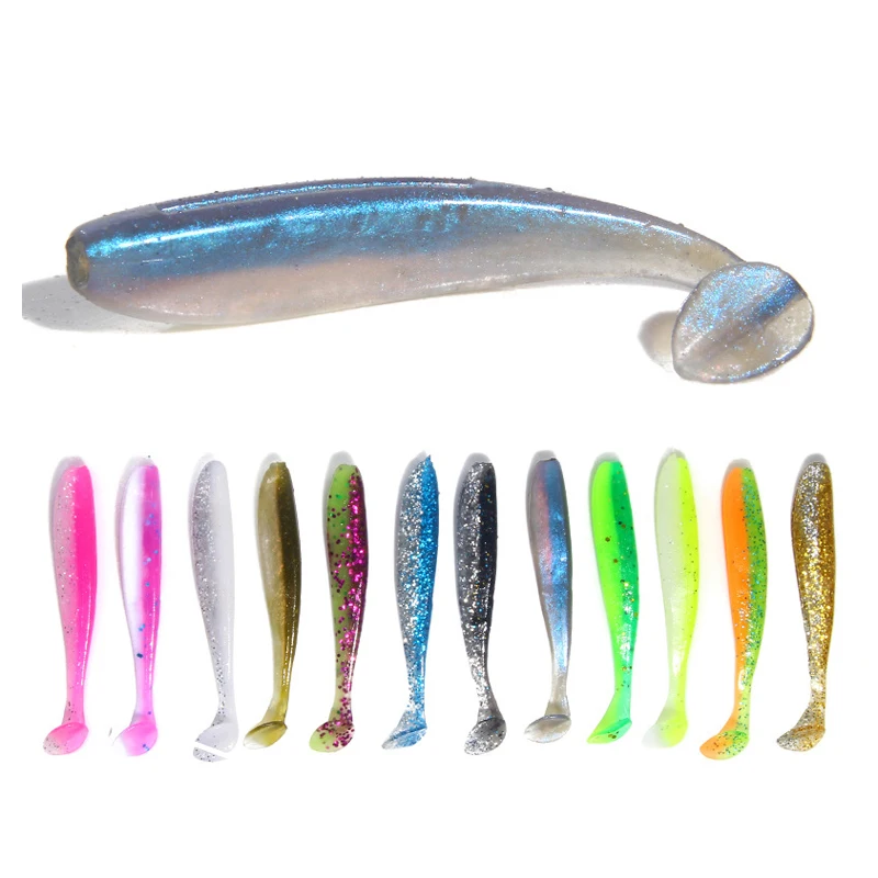 10 Pcs Soft Bait Fishing Lure T tail Topwater 1.8g/6.5cm Silicone 12 Colors soft Artificial Lure Perch Bass Fishing Tackle
