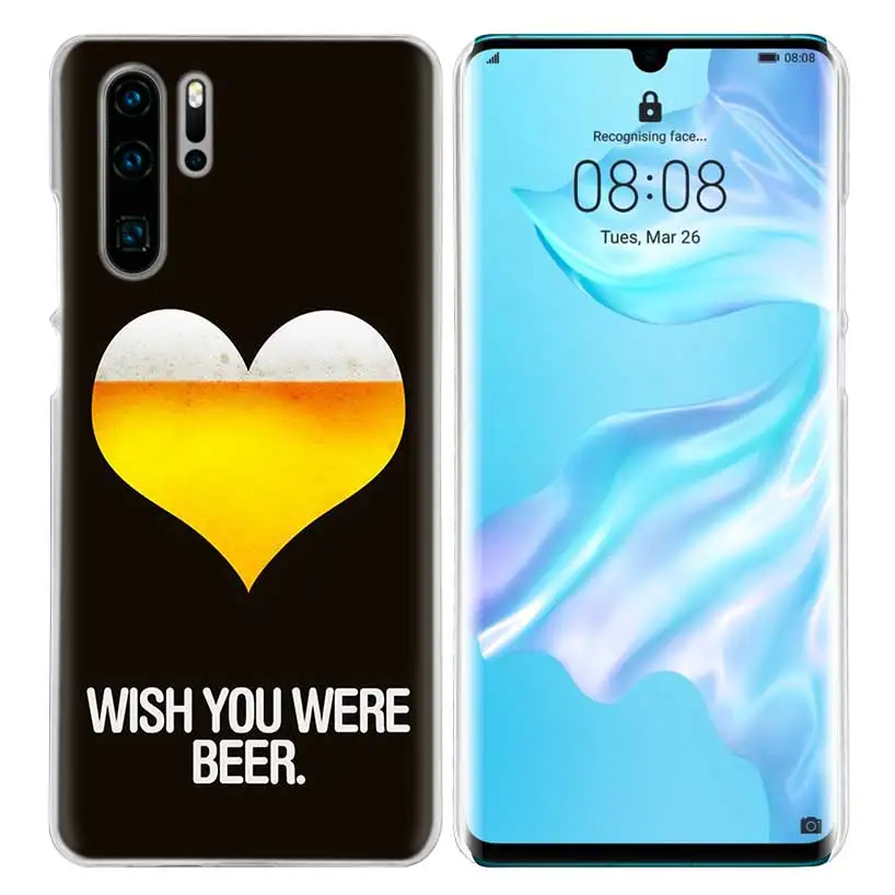 Жесткий чехол-накладка из поликарбоната для huawei Honor P20 mate 20 10 P10 P9 P8 8X9 Lite P Smart+ Plus Nova 3i прозрачный чехол с изображением пива