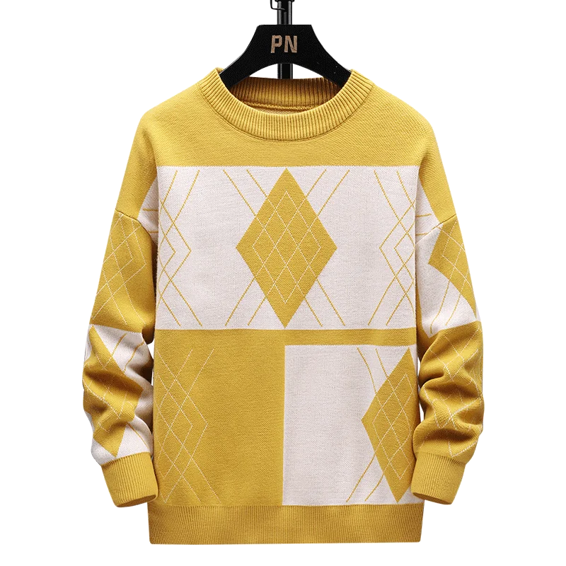 Повседневный клетчатый пуловер свободный свитер ретро ленивый ветер мода новый