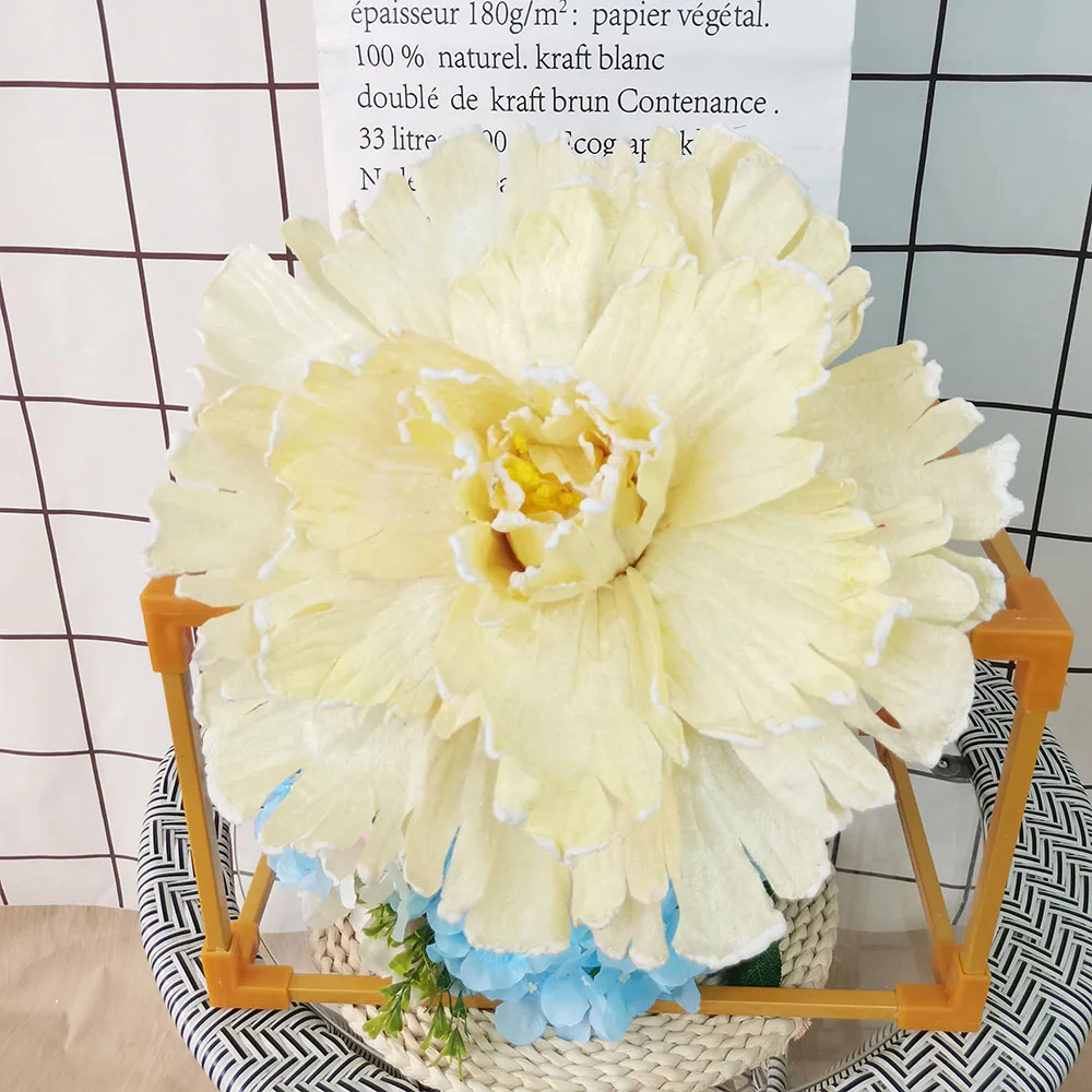 

Simulation Velvet Large Peony Artificial Flowers Wedding Road Lead Background T Stage Prop Party Home Decor Peony Flower Head