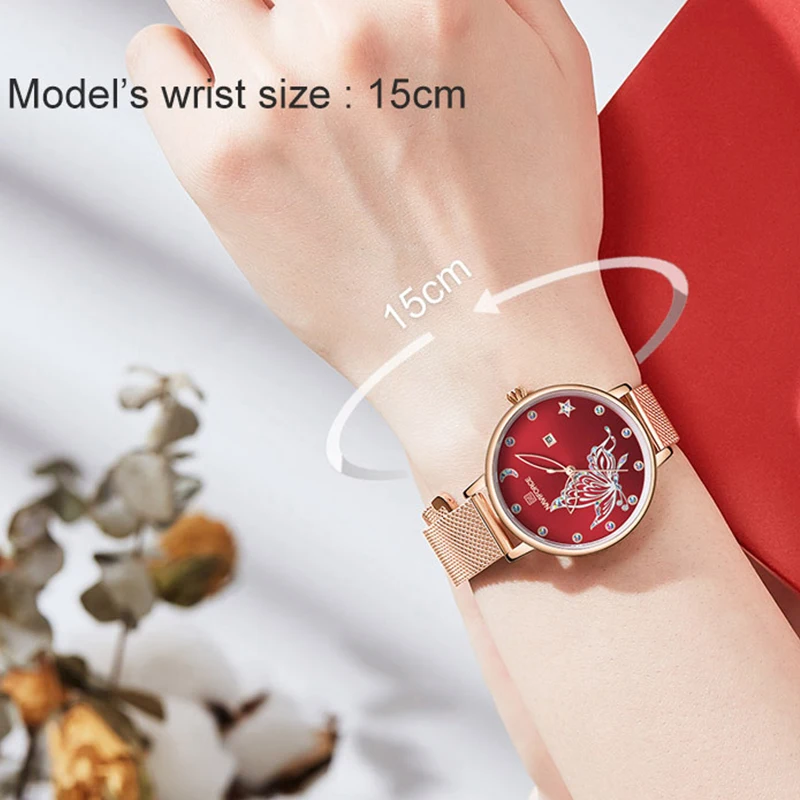 Часы NAVIFORCE женские кварцевые водонепроницаемые из нержавеющей стали|Женские