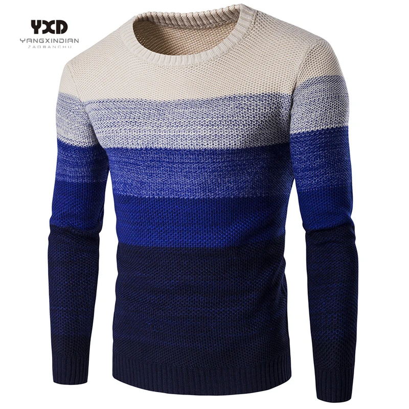 Men clothes Man Pullover Sweater Mens clothing Mans Sweaters Jumper Man New Fashion Brand Spliced Knitted Sweater korean clothes