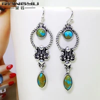new fashion jewelry national style antique palace earrings fashion dragon crystal turquoise earrings for girlfriends gift