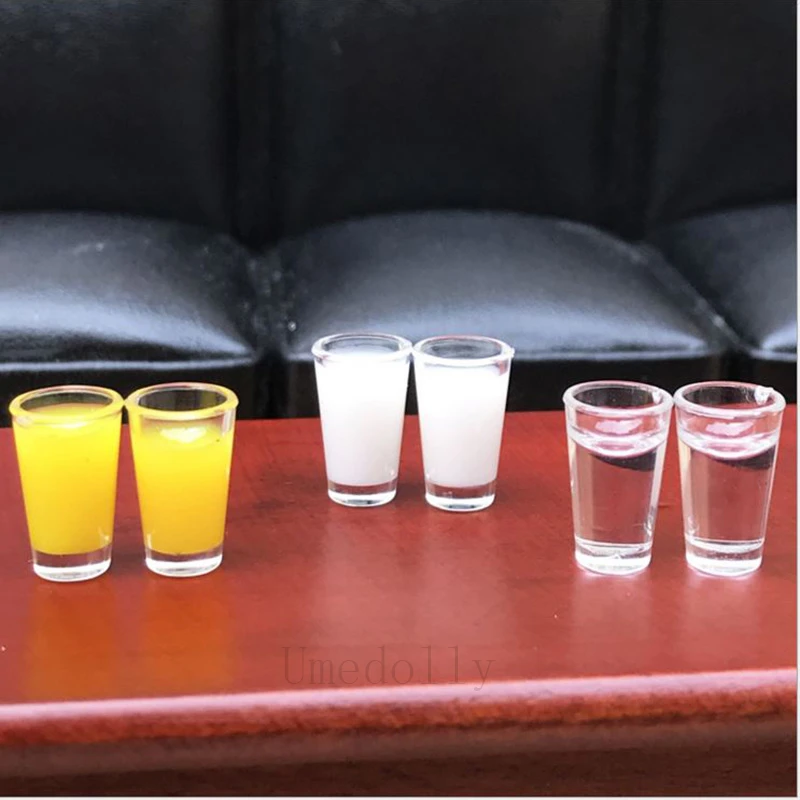 Миниатюрные куклы для кукольного домика 2 шт. модель чашек сока/молока/воды