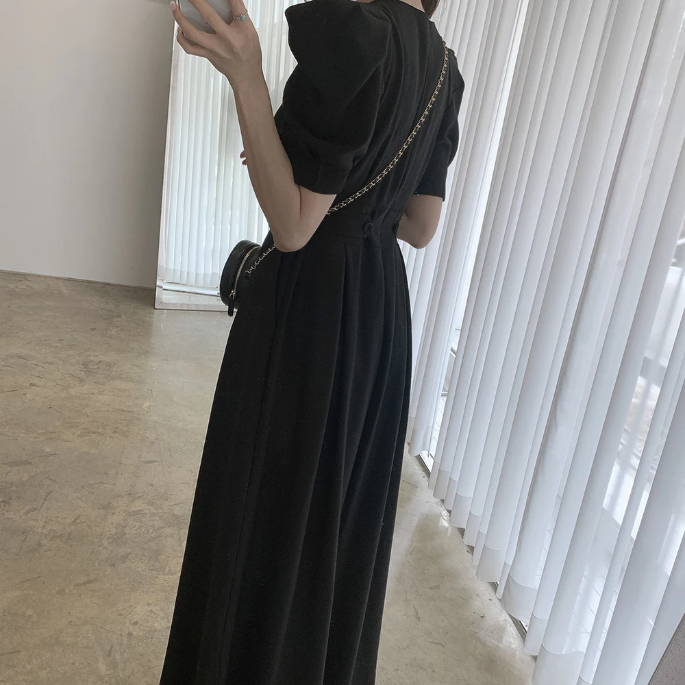 

2021 Plus Size Summer Jumpsuit Evening Female Vintage Rompers Party Oversize Short Puff Sleeve Beach Women Robe Vestido Prom
