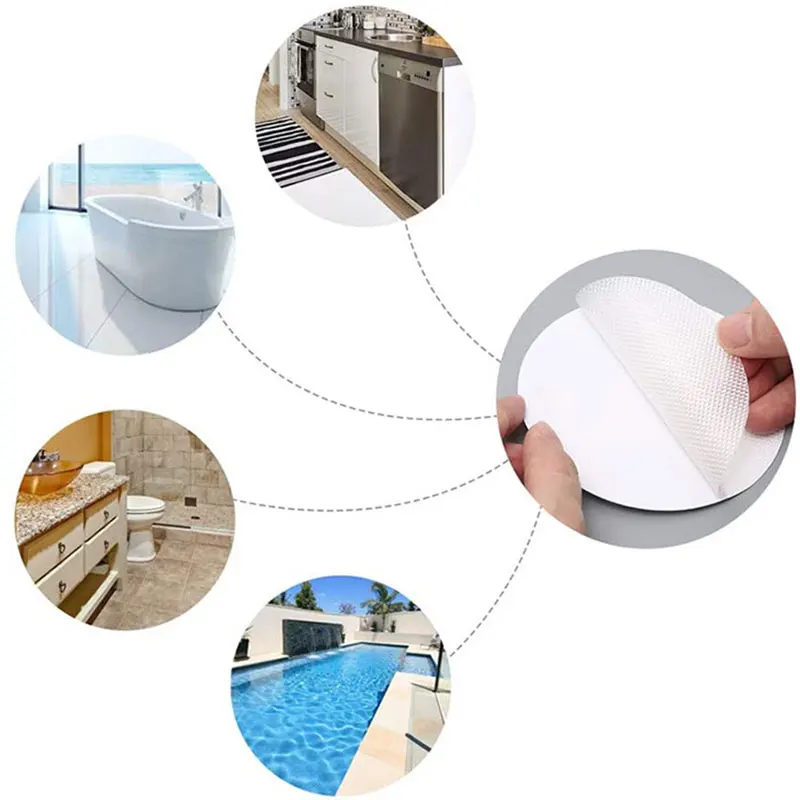 10Pcs Anti Slip Transparent Shower Stickers Stair Steps Anti-slip Bath Safety Strips Non for Bathtubs Floor | Дом и сад