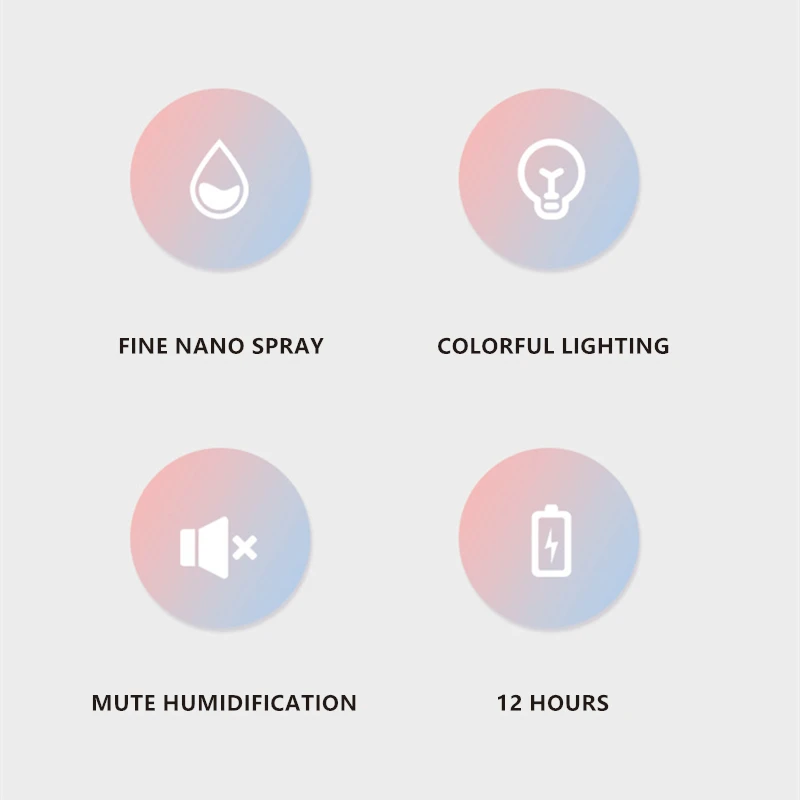 

260ML Air Humidifier Silent Mist Maker Aromatherapy Portable Car Humidifier USB Wireless Colorful Light Lamp for Home Office