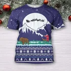 Футболка Мужскаяженская с коротким рукавом, с 3D принтом дикого кабана, Рождественская уличная одежда в стиле Харадзюку, забавная