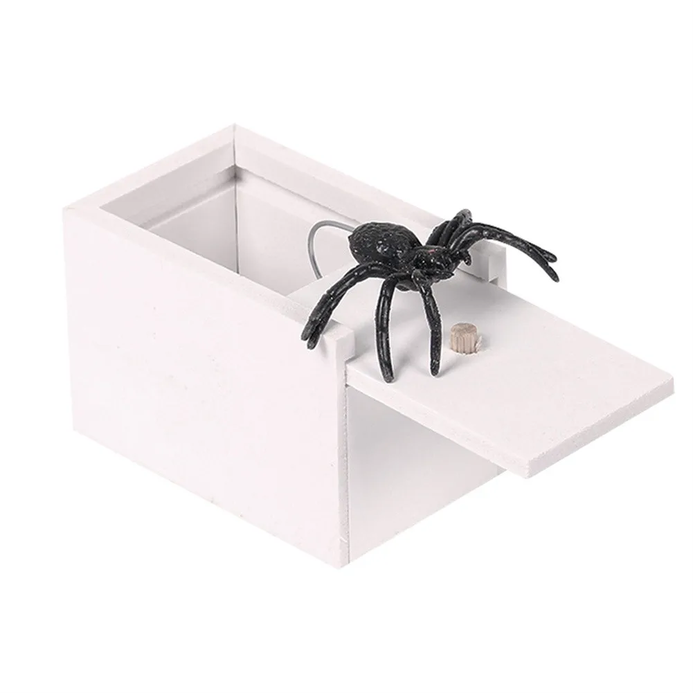 

Wooden Prank Trick Practical Joke Home Office Scare Toy Box Gag Spider Kid Parents Friend Funny Play Joke Gift Surprising Box
