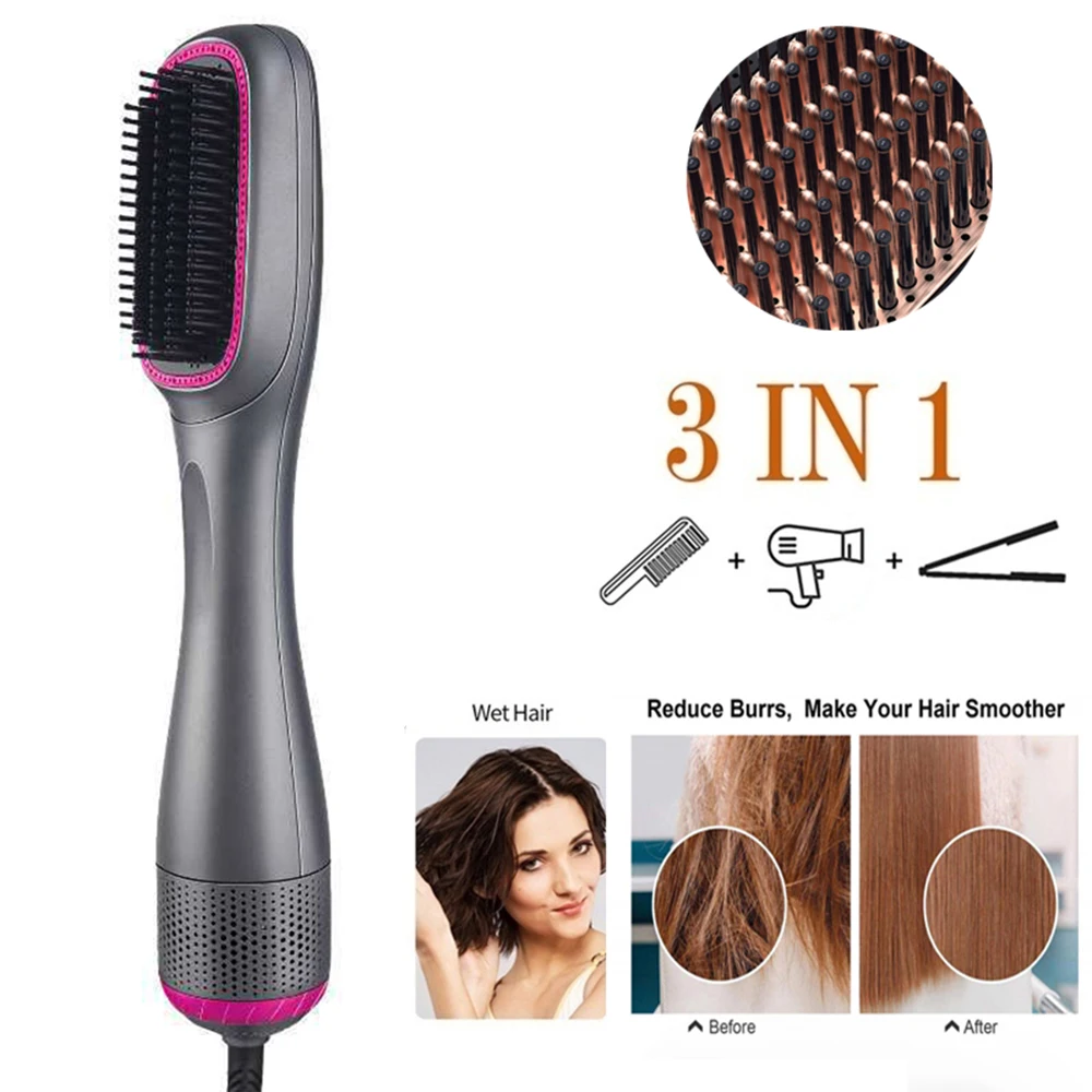 

3 In 1 Hair Dryer Brush One Step Hair Dryer For Hair Hot Air Brush Blow Dryer Travel Blower Drier Hot Comb Hairdryer Hairbrush