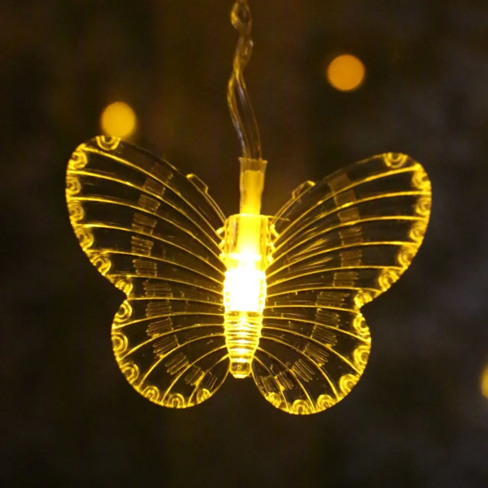 Светодиодная гирлянда на солнечных батареях с бабочками и сказочными гирляндами