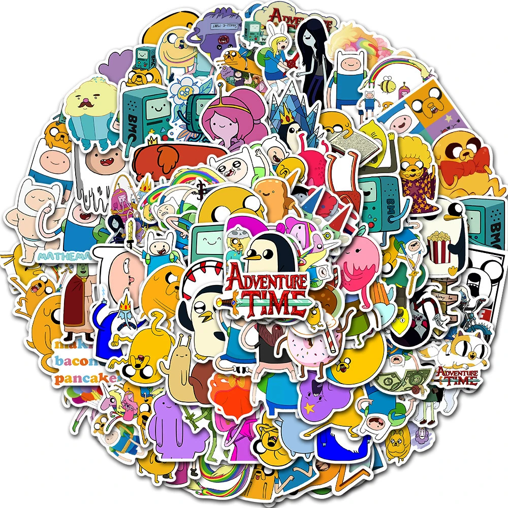 

10/30/50/100pcs Cute Adventure Time Cartoon Stickers Graffiti Laptop Phone Skateboard Car Waterproof DIY Sticker Decals Kids Toy
