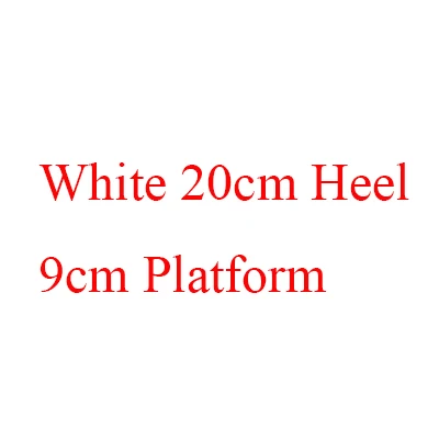 White 20cm Heel Босоножки на платформе; женские туфли для стриптиза на высоком каблуке 20 см; цвет красный, черный, белый; Красивая женская летняя обувь с пряжкой и ремешком; большие размеры 43 - Цвет: White 20cm Heel