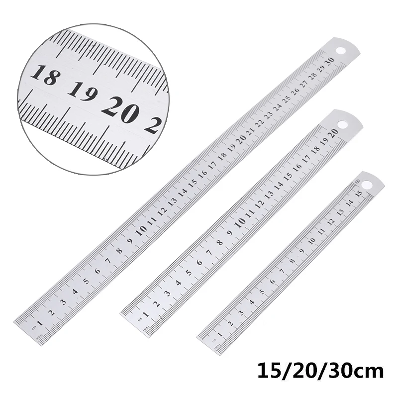 3 шт. Метрическая стальная линейка двухсторонняя измерительная прямая Линейка