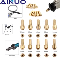 10pcs drill chucks adapter 0 5 3 2mm for dremel mini drill chucks chuck adapter micro collet brass for power rotary tool