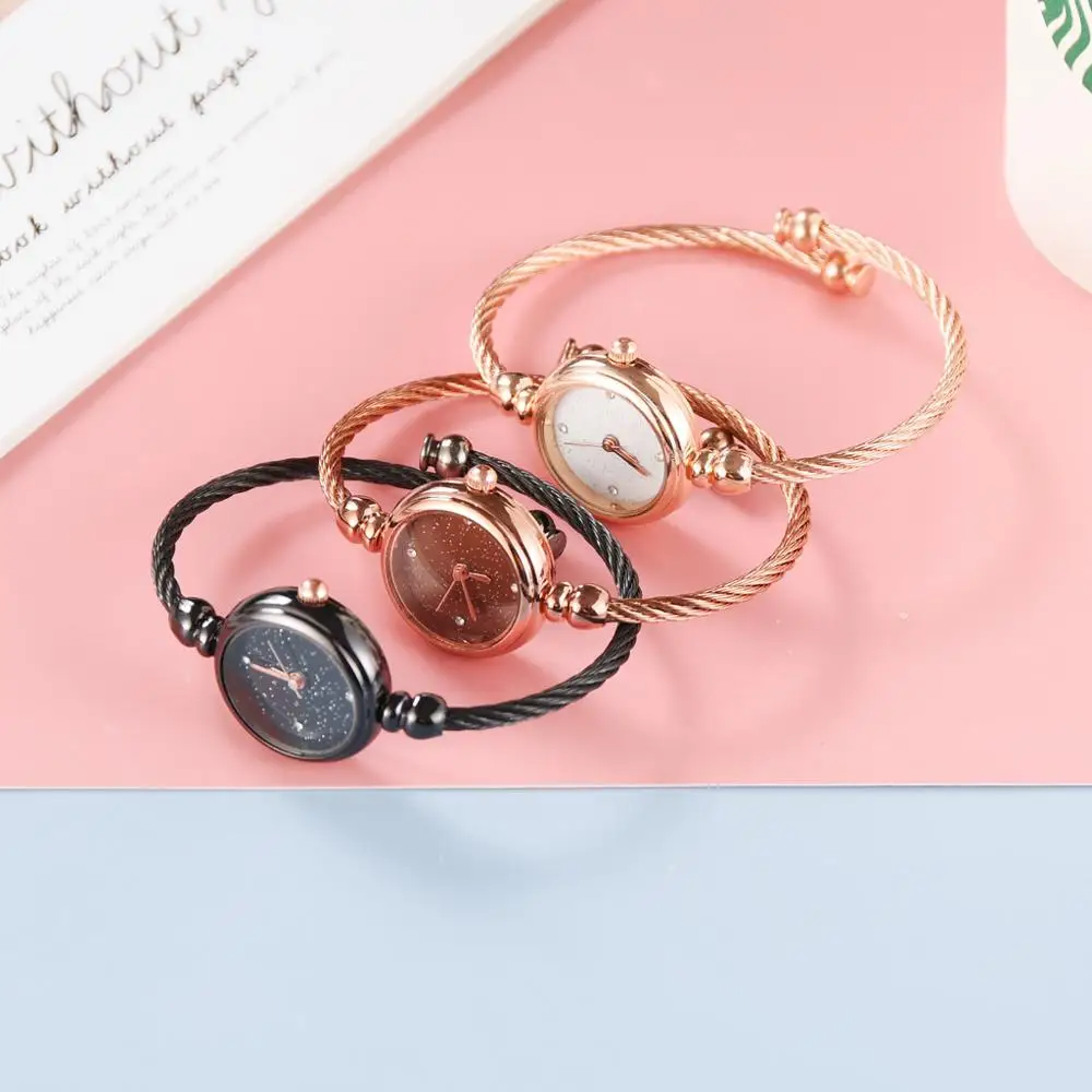 

Women diamond Watch starry Luxury Bracelet set Watches Ladies Casual Alloy Band Quartz Wristwatch Female Clock zegarek damski