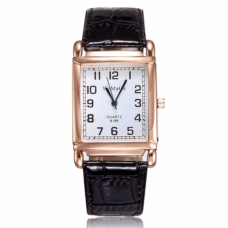 

Mode frauen Uhr Luxus Marke Damen Rechteckigen Casual Leder Analog Quarz Uhr Geschenk Tropfen Verschiffen Reloj Mujer Montre