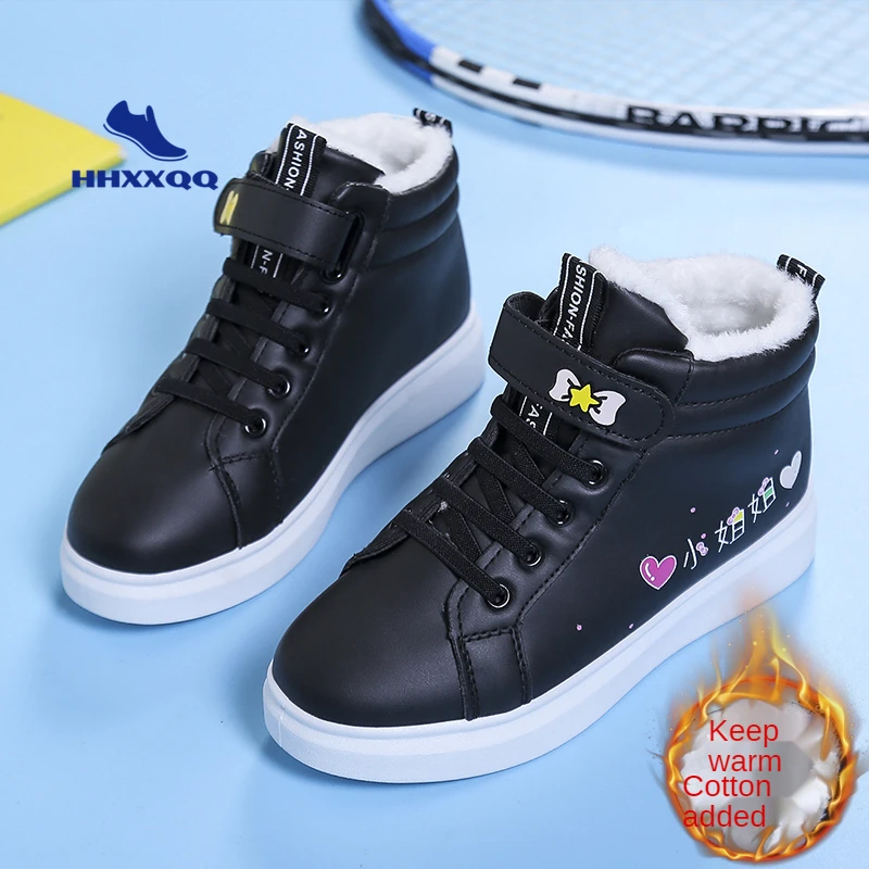 

2021 Cute Kids Warm Sneakers for Girls Fashion High Top Sports Running Shoes Children Casual Sneakers Boys Autumn Winter Shoes