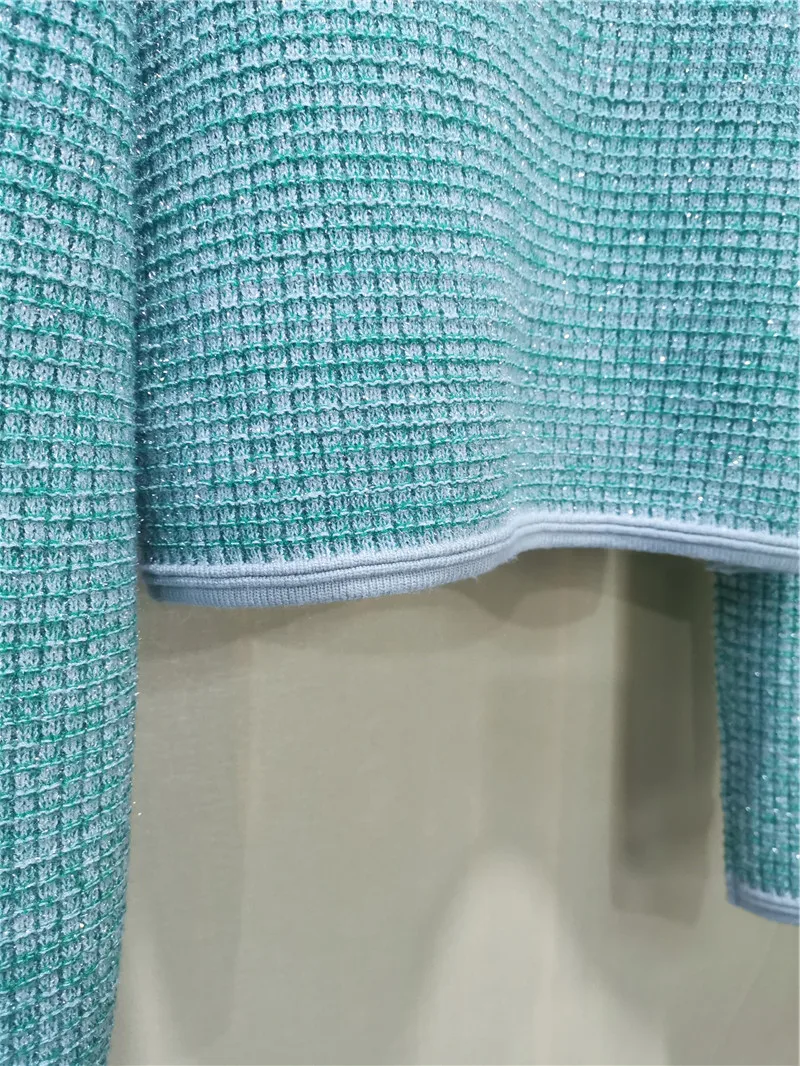 

SHZQ Women Denim Stitching Knit Cardigan O-neck Single Breasted Fresh Long Sleeve Female Sweater Short Coat