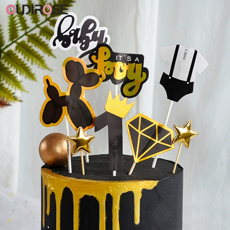 Мультфильм животных шар собака торт украшения блестящая бумага дети первый день