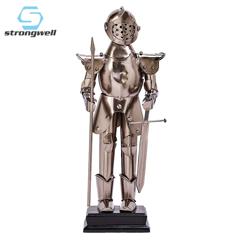 Strongwell Европейская ретро модель Римского солдата Металлическая Статуя железная