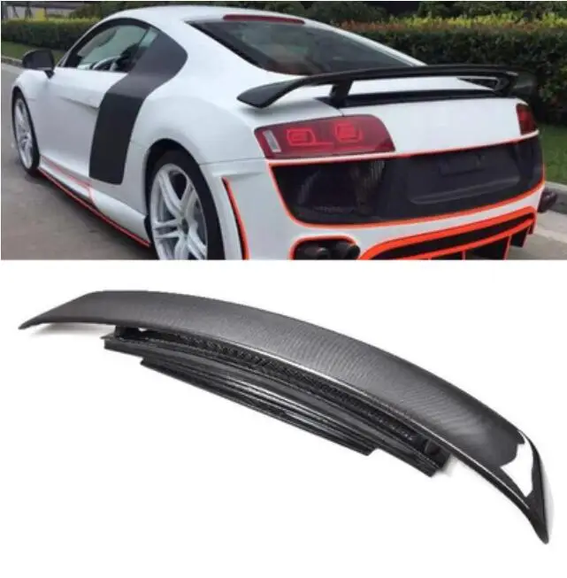 

R8 Карбон волокно заднее крыло из углеродного багажник выступ Спойлеры для Audi R8 V8 V10 2007 2008 2009 2010 2011 2012 2013 2014 2015 GT Спойлер