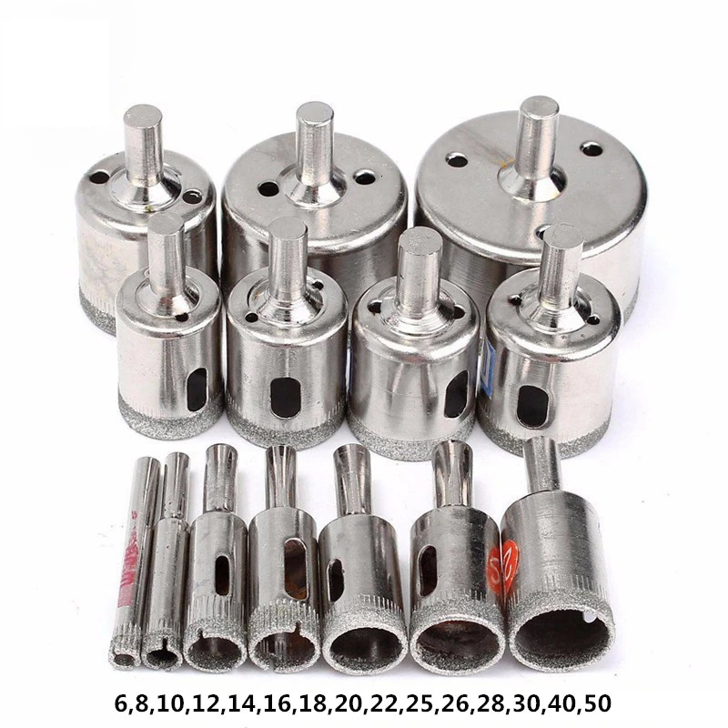 15 шт./компл. 6 мм 50 Алмазное покрытие кольцевая пила плитка сверла для Стекло