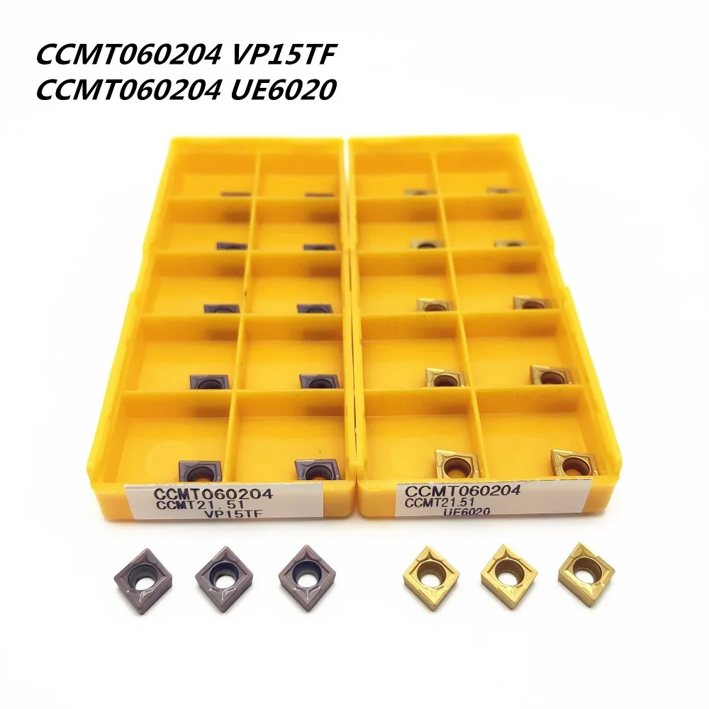10 шт. карбидные вставки CCMT060204 VP15TF CCMT060204 UE6020 внутренний круглый фрезерный инструмент с ЧПУ лезвие токарный станок Инструменты CCMT 060204 фрезерный инструмент