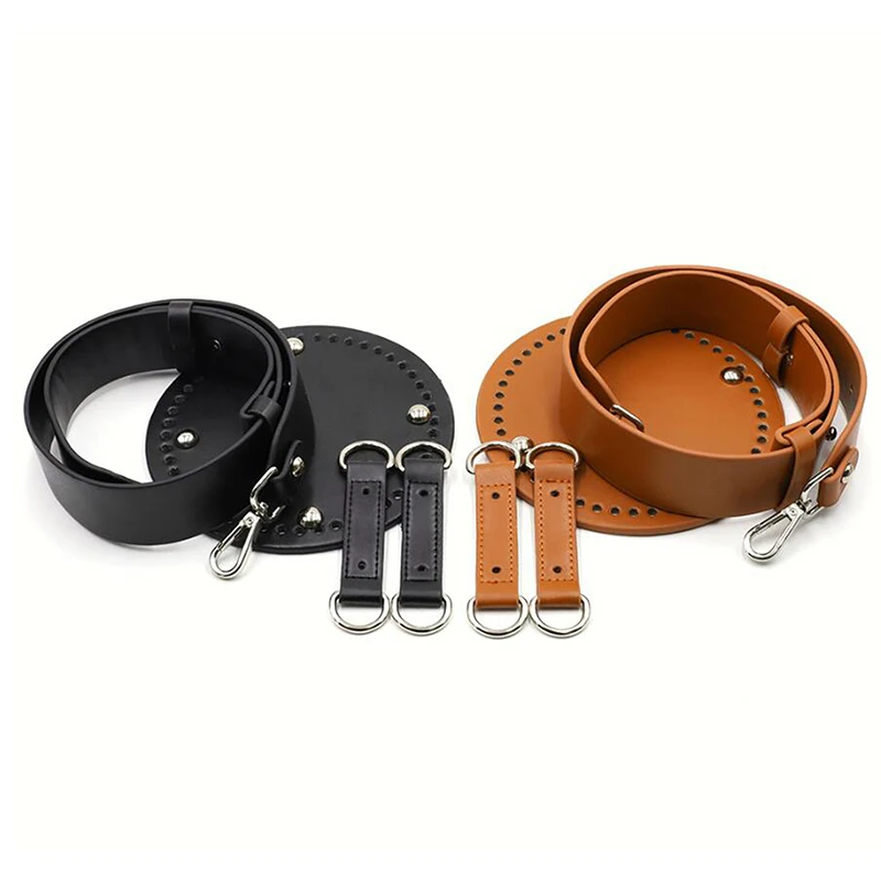

Leather Bag Bottom Wide Shoulder Strap Woven Bag Set Handmade Handbag Accessories For DIY Bag Backpack Woven Bucket Bag