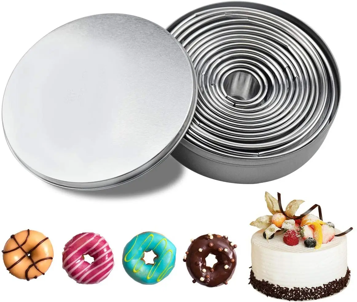 

Round Cookie Cutters Set, 12PCS Stainless Steel Cake Ring Cutters/Pastry Ring Cutters/Ring Scone Cutters/Biscuit Cutters, Circle
