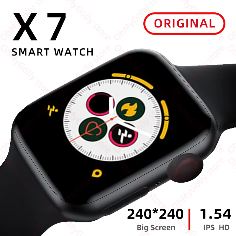 

Умные часы IWO X7 для мужчин и женщин с поддержкой Bluetooth, звонков, пульсометра, шагомера, Смарт-часы серии 6 pk IWO 10 X6 W26 t600