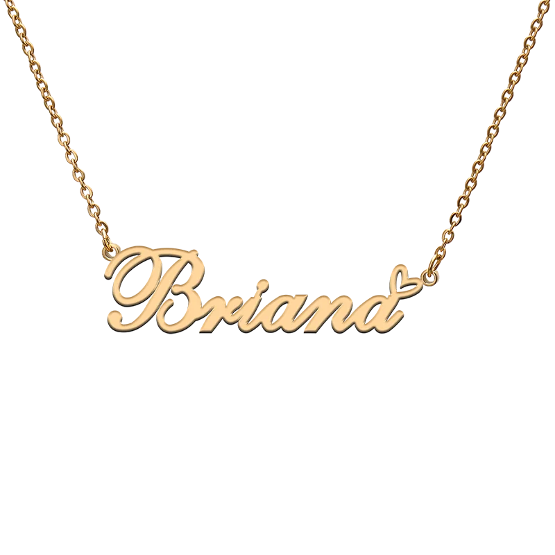 

Индивидуальное ожерелье с именем «Бог с любовным сердцем», Briana, для лучшего друга, ювелирный подарок
