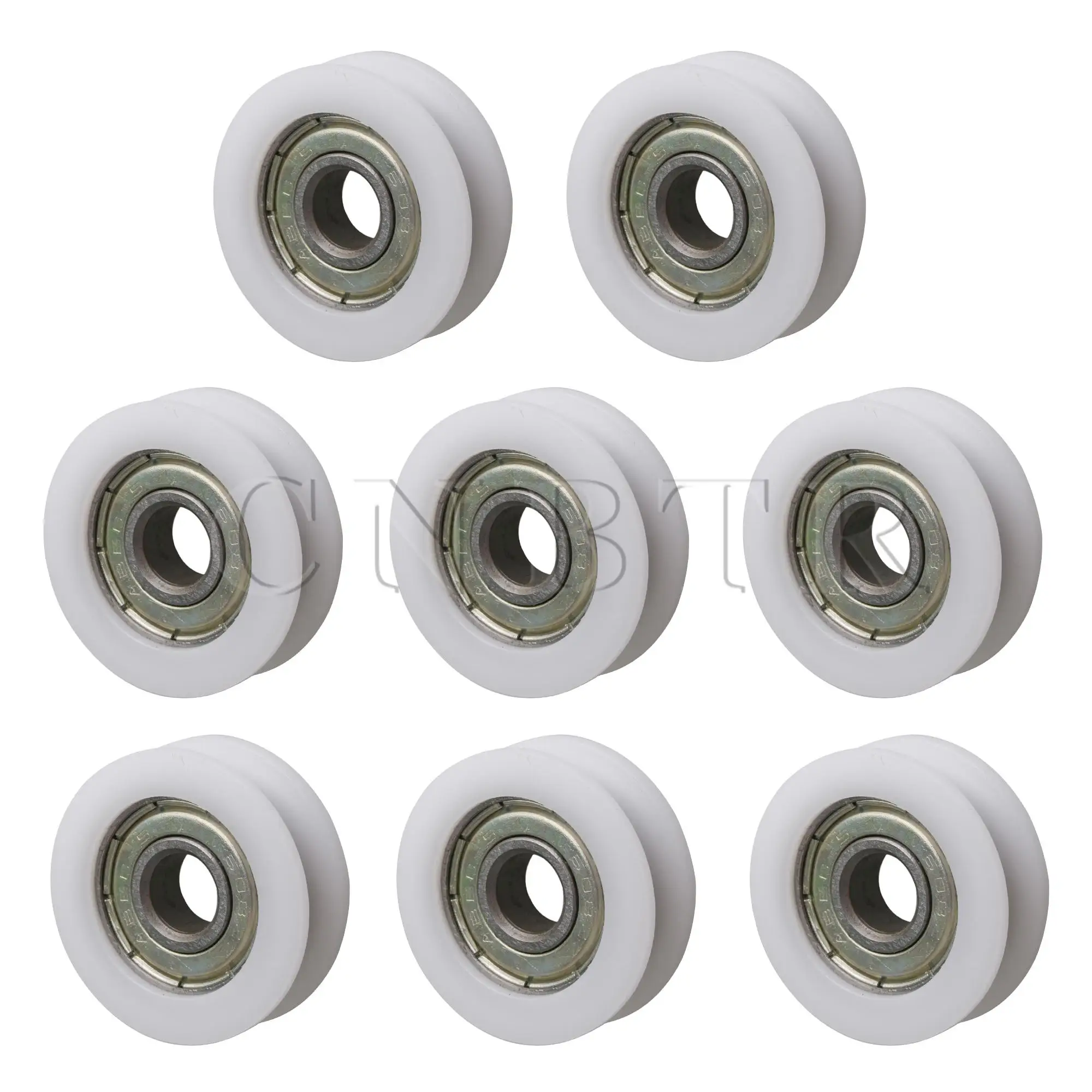 

CNBTR 8PCS Bearing Steel U Shaped Bearing Pulley Wheel White 99KG for Doors