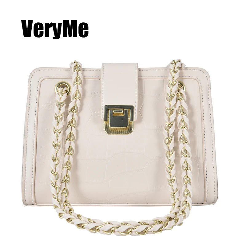 

VeryMe Elegant PU Shoulder Bags Women 2020 Casual Tote Bag Popular Retro Female Daily Handbags Classic Chain Bolsos Para Mujer