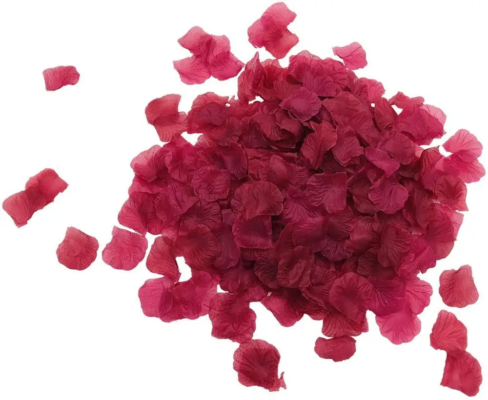 Свадебные аксессуары искусственные бордовые шелковые лепестки роз цветов для