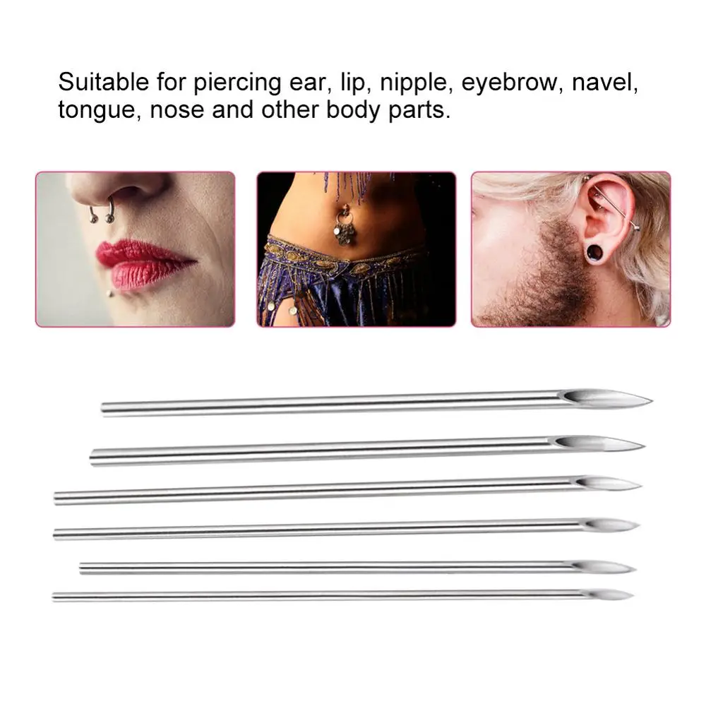 100 шт. одноразовая пункционная игла Стерильная для тату машинок носу и ушах пупка